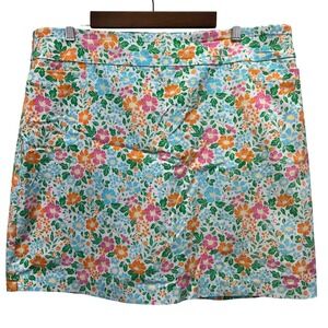 Kim Rogers Floral Skort Womens 18W Stretch 4 Pockets Pull On Business Casual